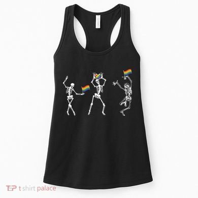 Skeleton Pride Rainbow Lgbtq Funny Pride. Women's Tank Top
