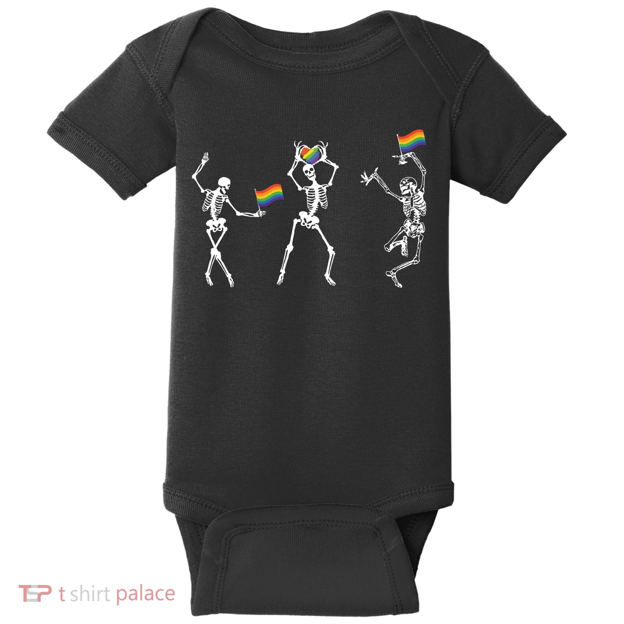 Skeleton Pride Rainbow Lgbtq Funny Pride. Baby Bodysuit