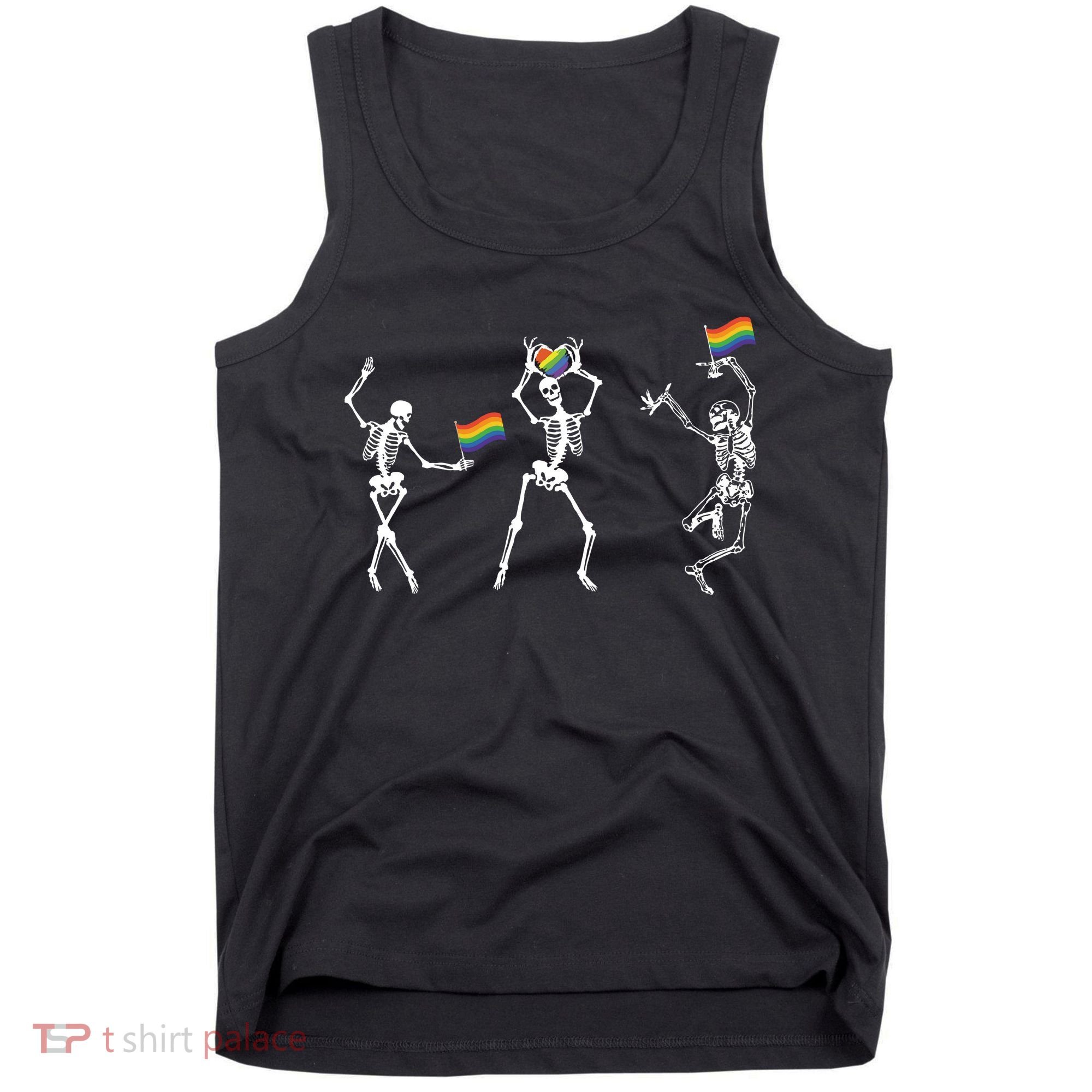 Skeleton Pride Rainbow Lgbtq Funny Pride. Tank Top