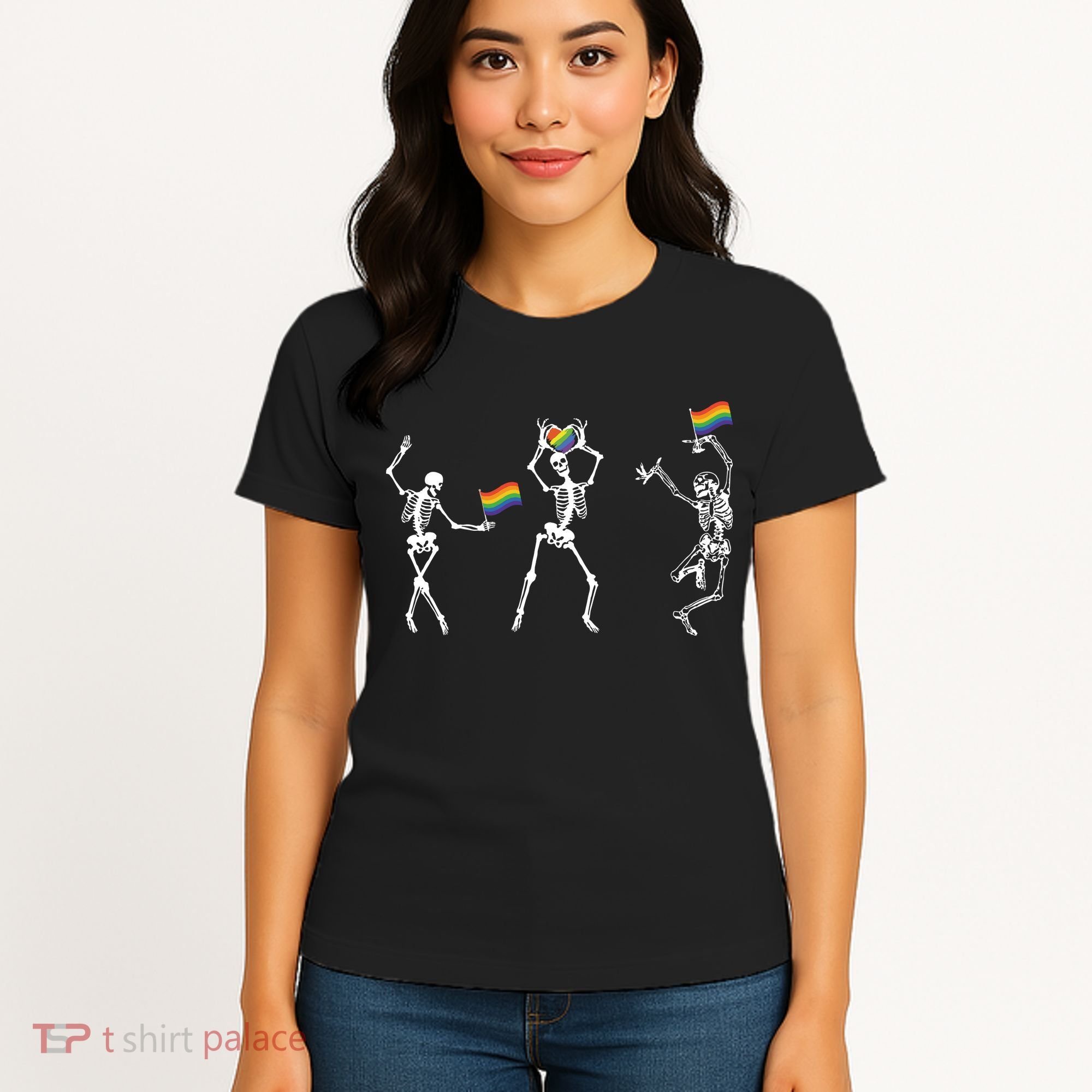 Skeleton Pride Rainbow Lgbtq Funny Pride. Women's T-Shirt