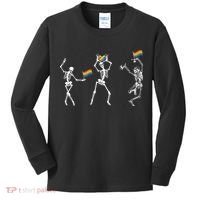 Skeleton Pride Rainbow Lgbtq Funny Pride. Kids Long Sleeve Shirt thumb 0