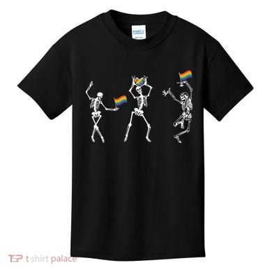 Skeleton Pride Rainbow Lgbtq Funny Pride. Kids T-Shirt