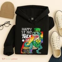 St Pat Rex Day Dinosaur St Patricks Day Hoodie thumb 4