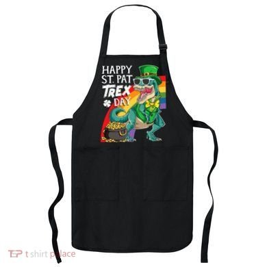 St Pat Rex Day Dinosaur St Patricks Day Apron