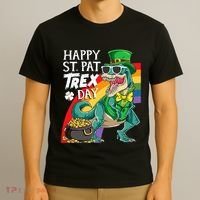St Pat Rex Day Dinosaur St Patricks Day T-Shirt thumb 3