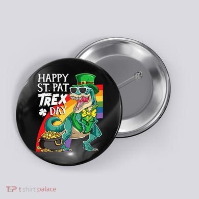 St Pat Rex Day Dinosaur St Patricks Day Button