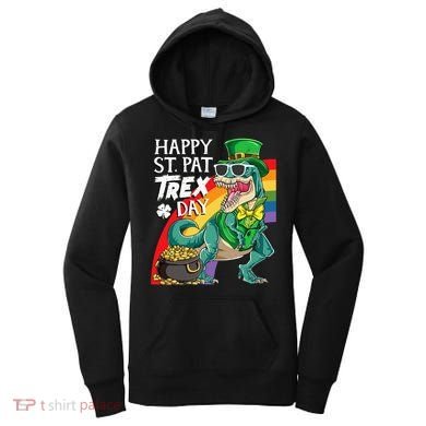 St Pat Rex Day Dinosaur St Patricks Day Women's Hoodie