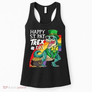 St Pat Rex Day Dinosaur St Patricks Day Women's Tank Top