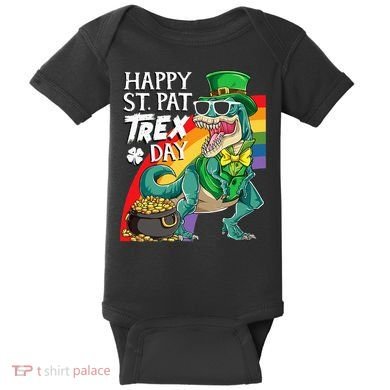 St Pat Rex Day Dinosaur St Patricks Day Baby Bodysuit