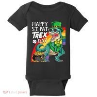 St Pat Rex Day Dinosaur St Patricks Day Baby Bodysuit thumb 0