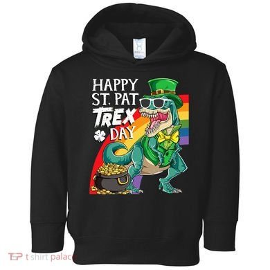 St Pat Rex Day Dinosaur St Patricks Day Toddler Hoodie