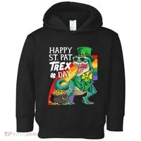 St Pat Rex Day Dinosaur St Patricks Day Toddler Hoodie thumb 0