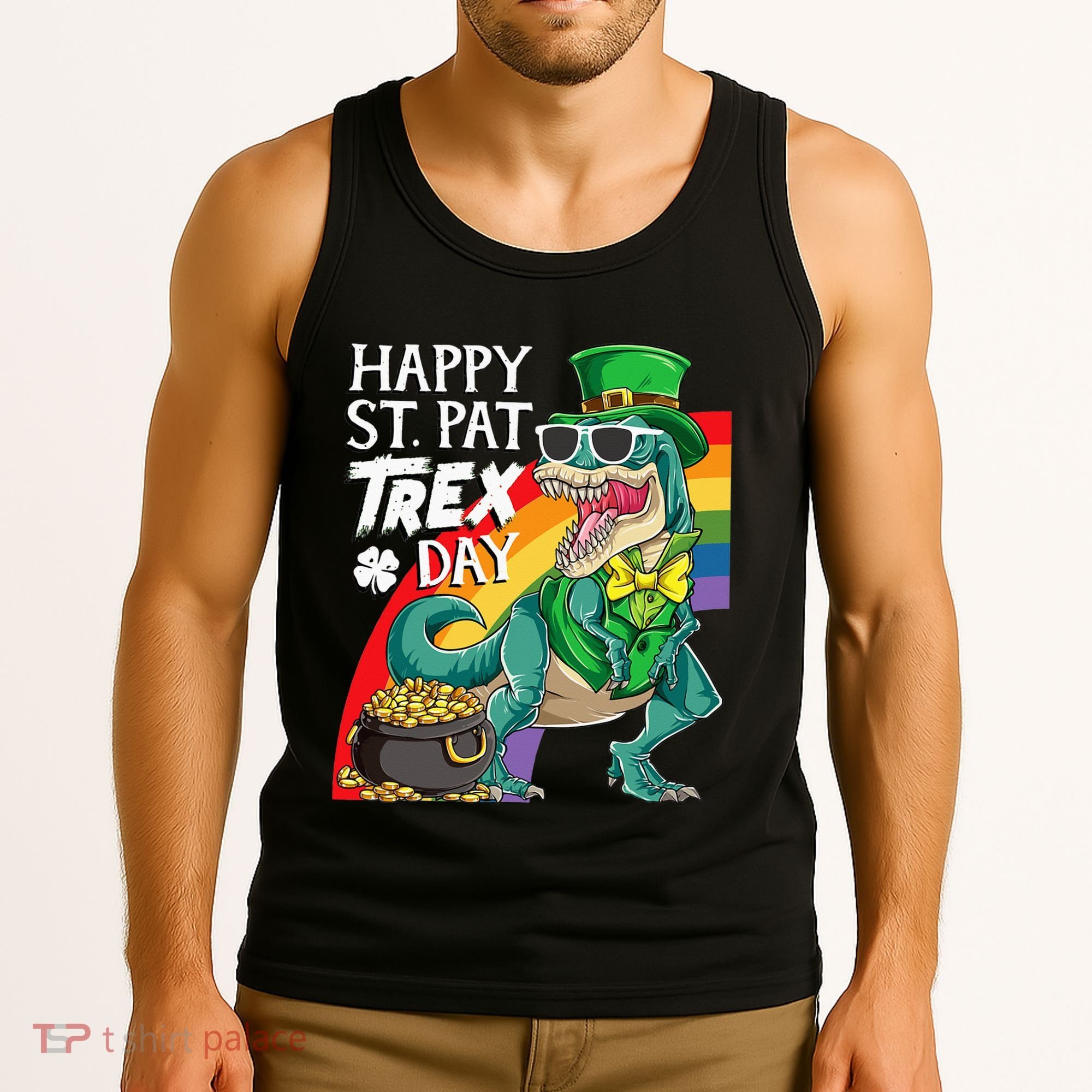 St Pat Rex Day Dinosaur St Patricks Day Tank Top