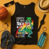St Pat Rex Day Dinosaur St Patricks Day Tank Top thumb 4