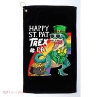 St Pat Rex Day Dinosaur St Patricks Day Golf Towel thumb 0