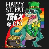 St Pat Rex Day Dinosaur St Patricks Day Visor thumb 3