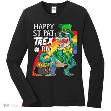 St Pat Rex Day Dinosaur St Patricks Day Women's Long Sleeve Shirt