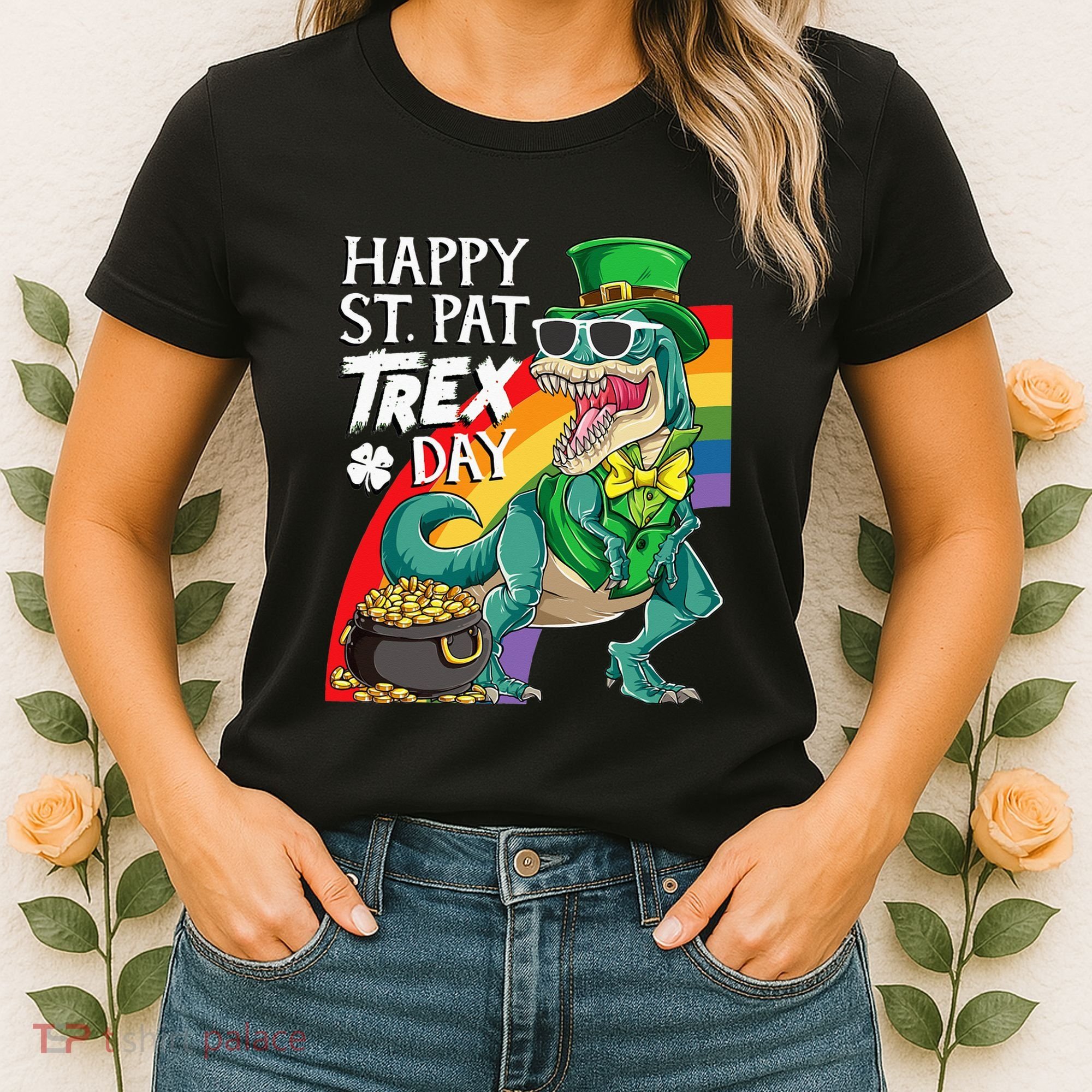 St Pat Rex Day Dinosaur St Patricks Day Women's T-Shirt