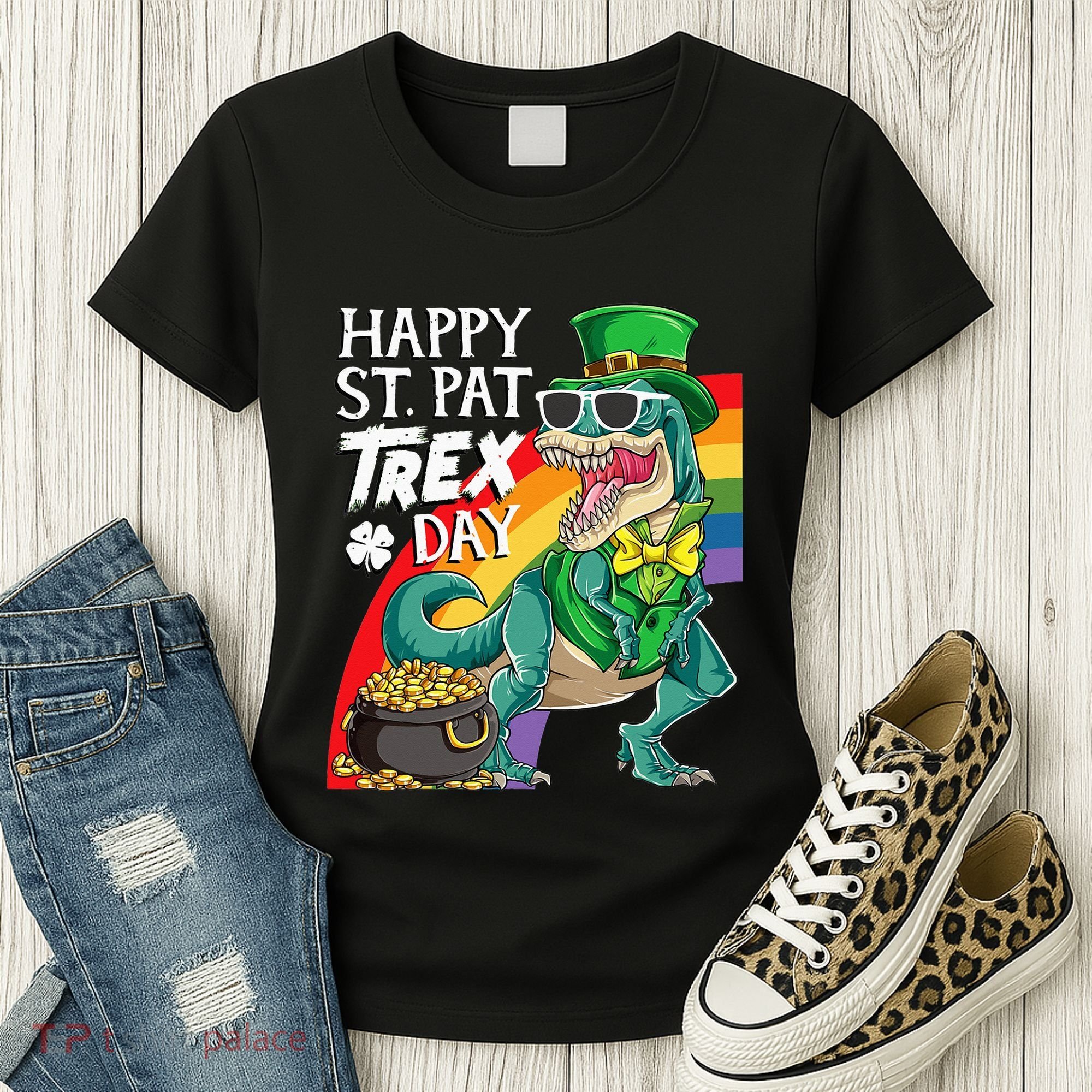 St Pat Rex Day Dinosaur St Patricks Day Women's T-Shirt