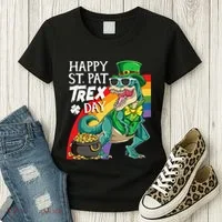 St Pat Rex Day Dinosaur St Patricks Day Women's T-Shirt thumb 3