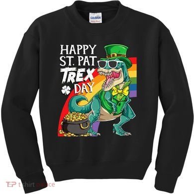 St Pat Rex Day Dinosaur St Patricks Day Kids Sweatshirt