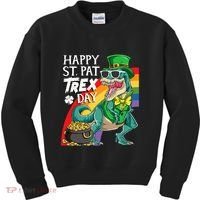 St Pat Rex Day Dinosaur St Patricks Day Kids Sweatshirt thumb 0