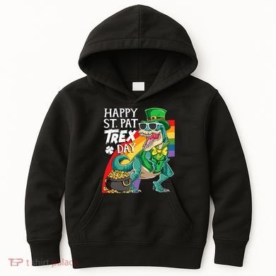St Pat Rex Day Dinosaur St Patricks Day Kids Hoodie