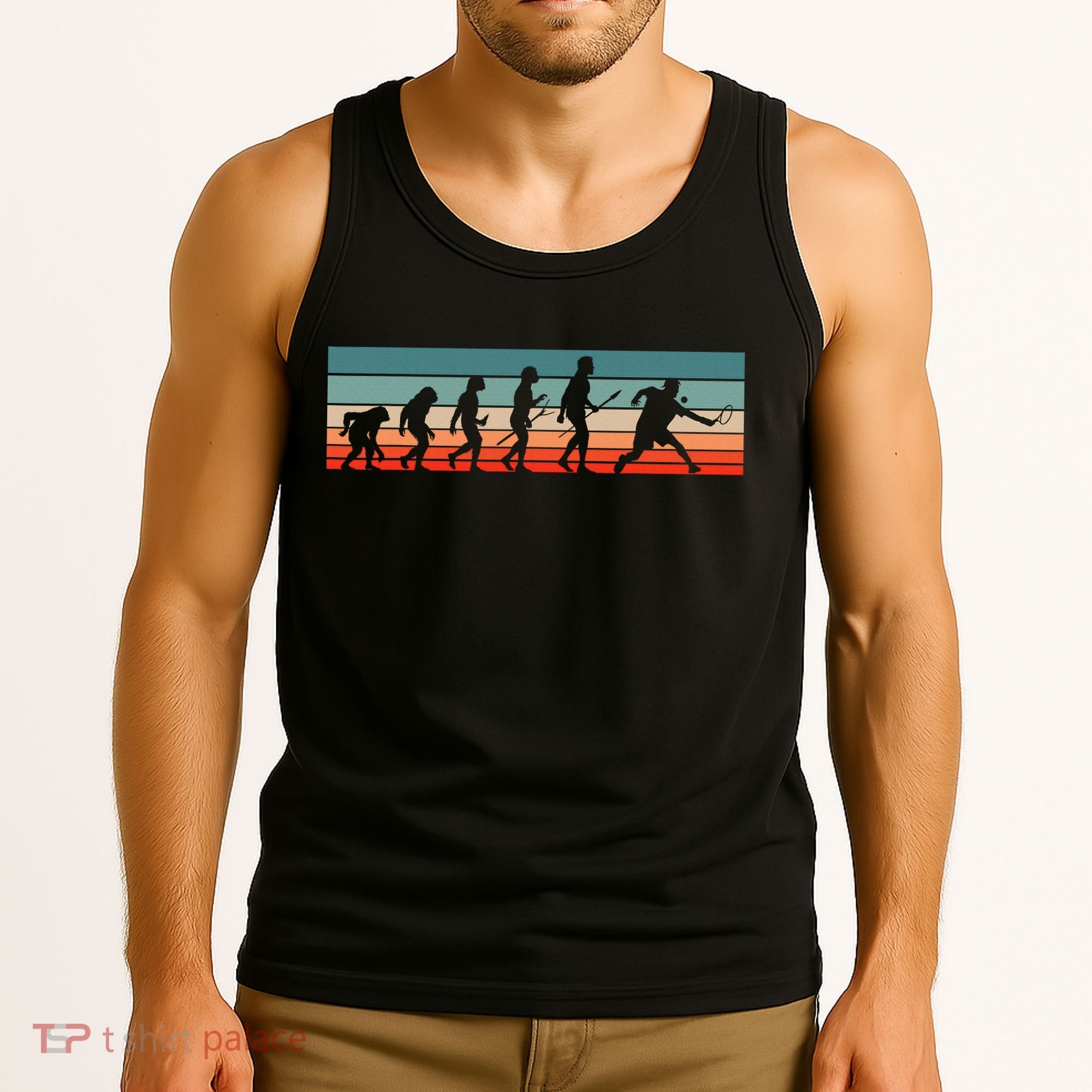 Squash Player Retro Evolution Racquetball Crossminton Sport Tank Top