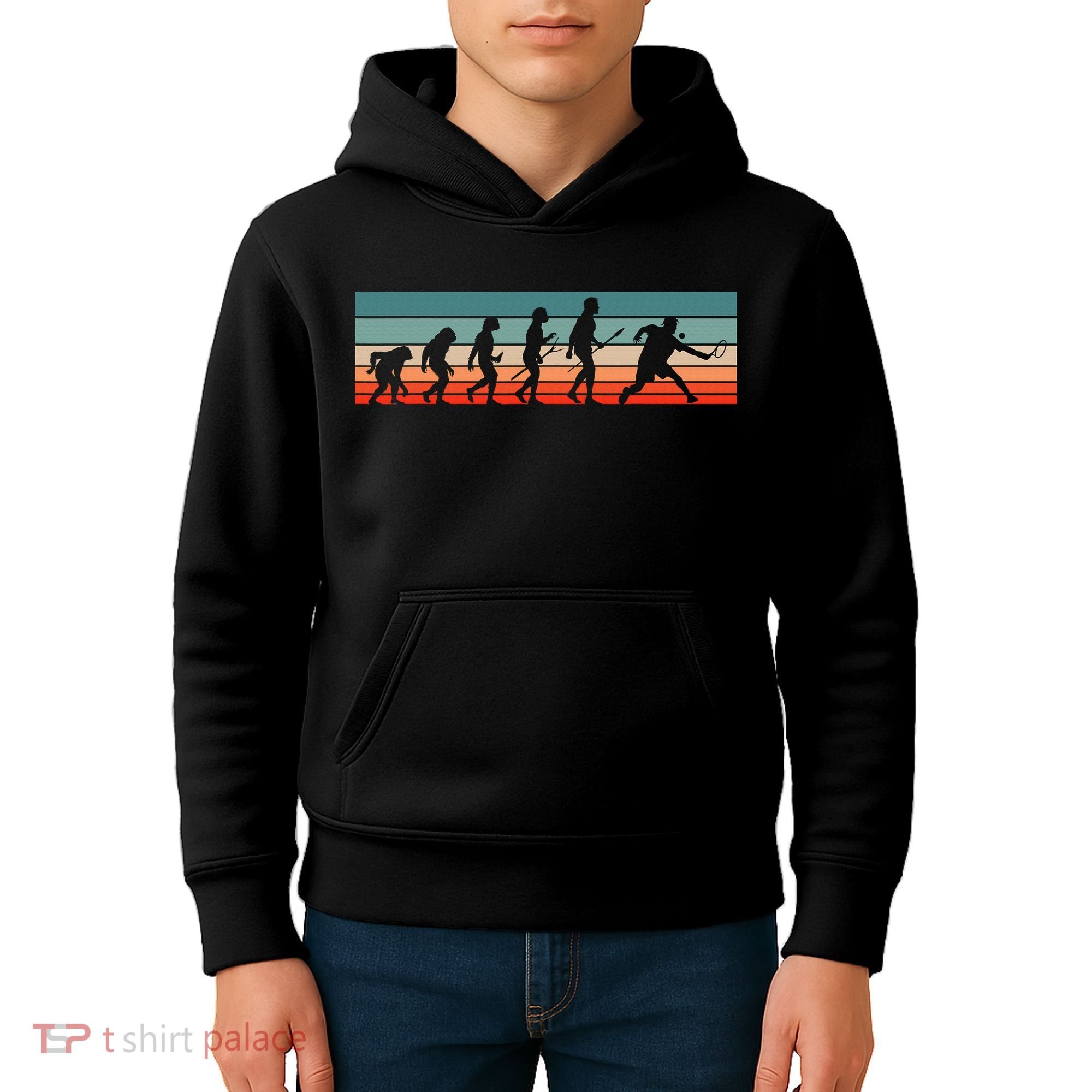 Squash Player Retro Evolution Racquetball Crossminton Sport Kids Hoodie