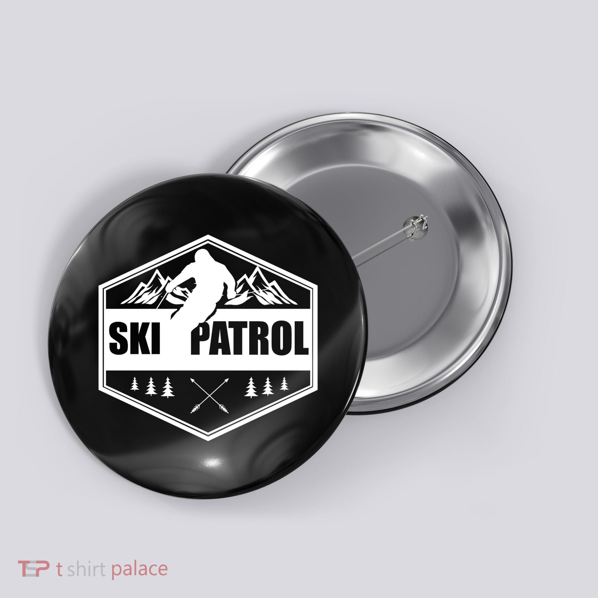 Ski Patrol Rescue Mountain Patroller Gift Button