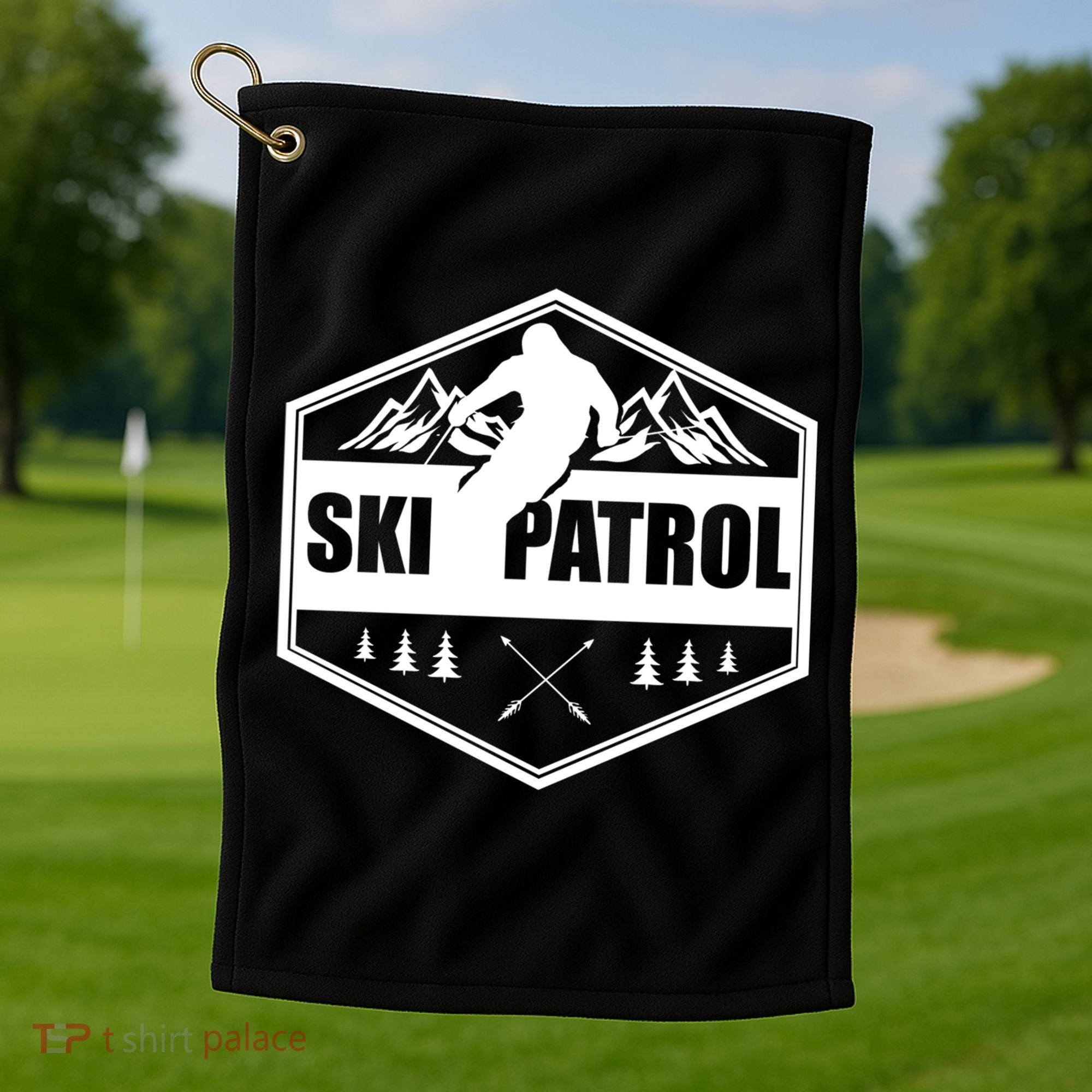 Ski Patrol Rescue Mountain Patroller Gift Golf Towel