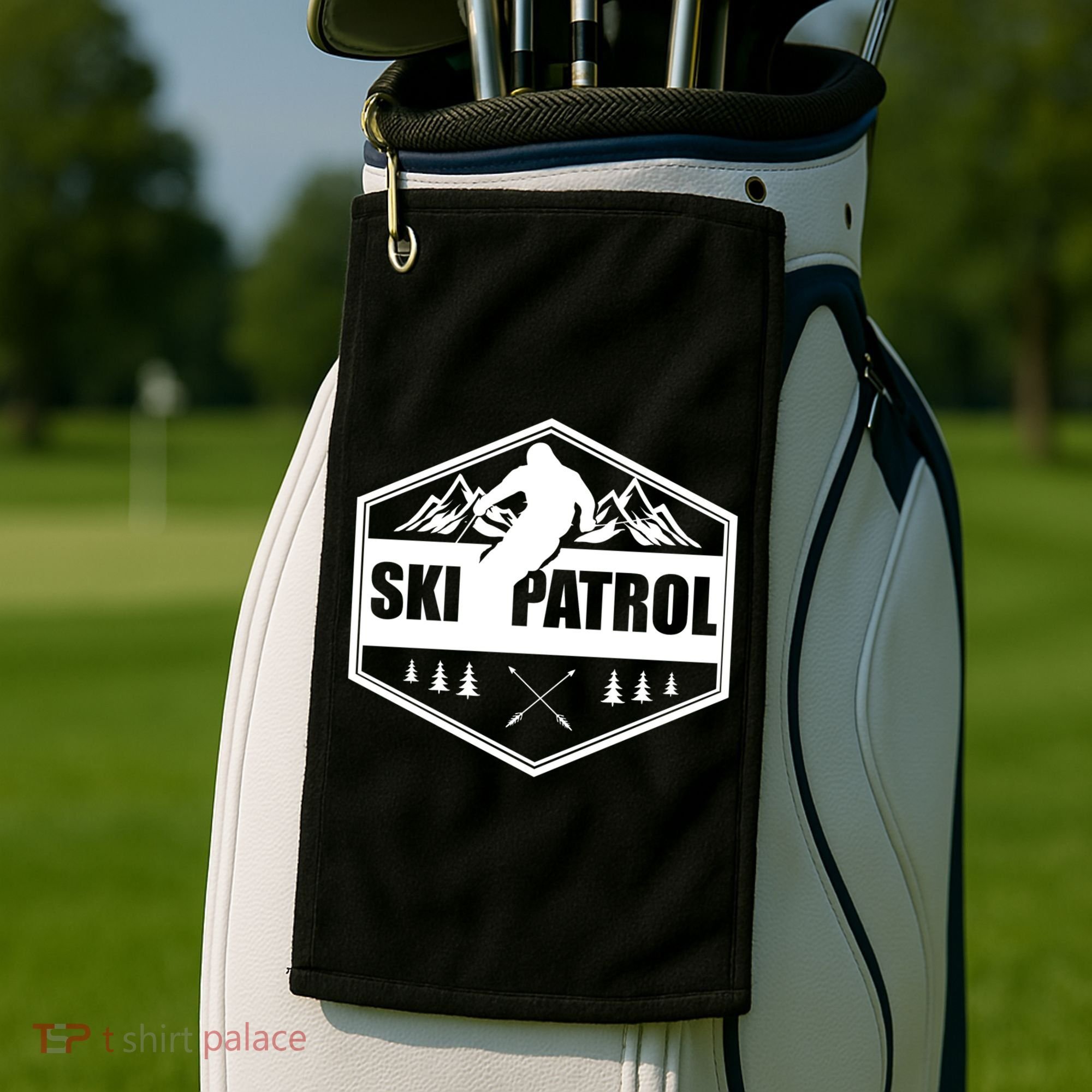 Ski Patrol Rescue Mountain Patroller Gift Golf Towel
