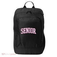 Senior Pink Retro Graduation City Backpack thumb 0