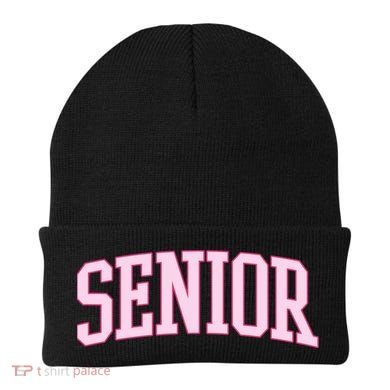 Senior Pink Retro Graduation Beanie
