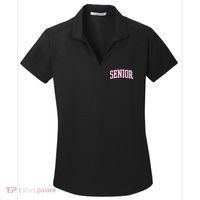 Senior Pink Retro Graduation Women's Dry Zone Grid Polo thumb 0