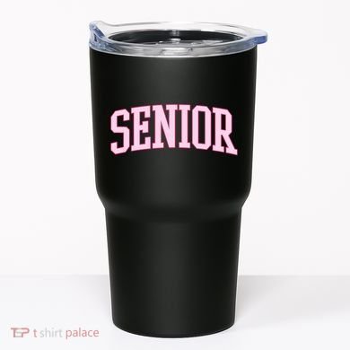 Senior Pink Retro Graduation Tumbler
