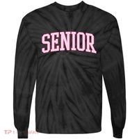 Senior Pink Retro Graduation Tie-Dye Long Sleeve Shirt thumb 0