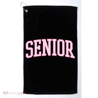 Senior Pink Retro Graduation Golf Towel