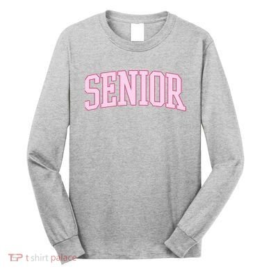 Senior Pink Retro Graduation Long Sleeve Shirt