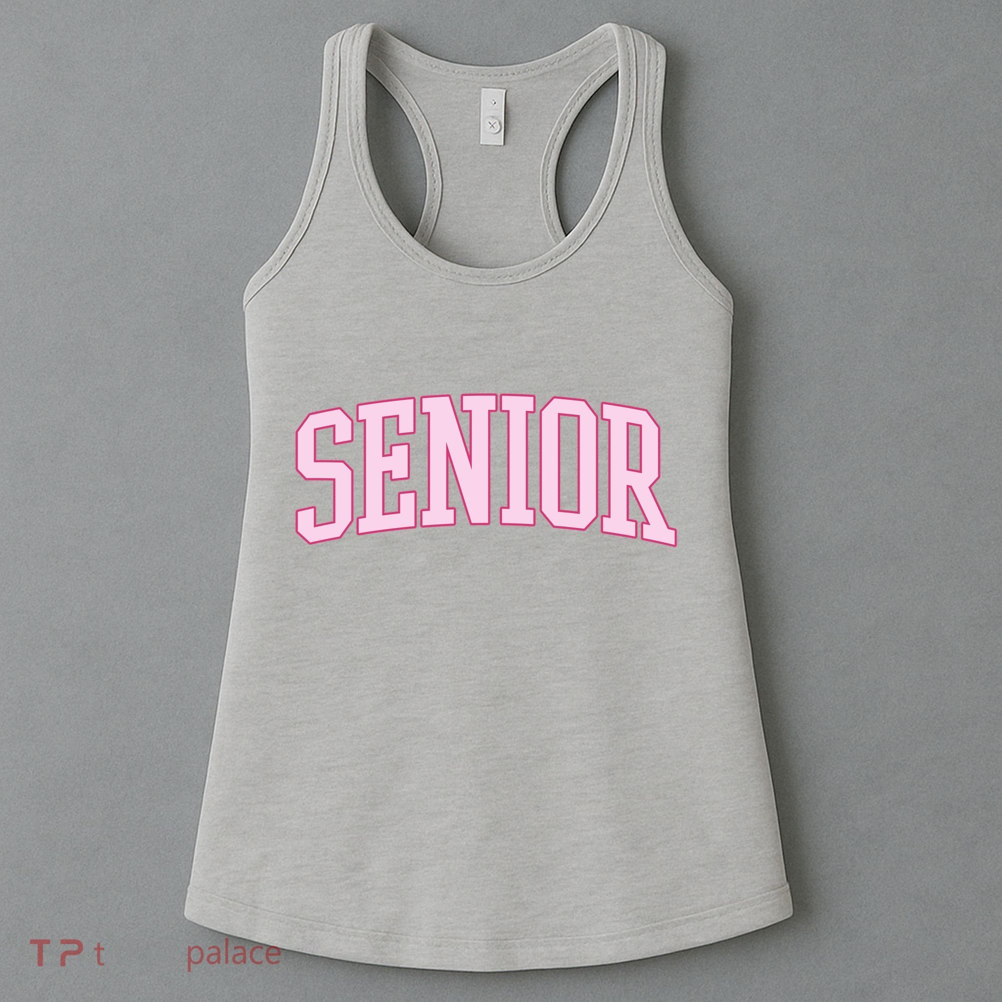 Senior Pink Retro Graduation Women's Tank Top