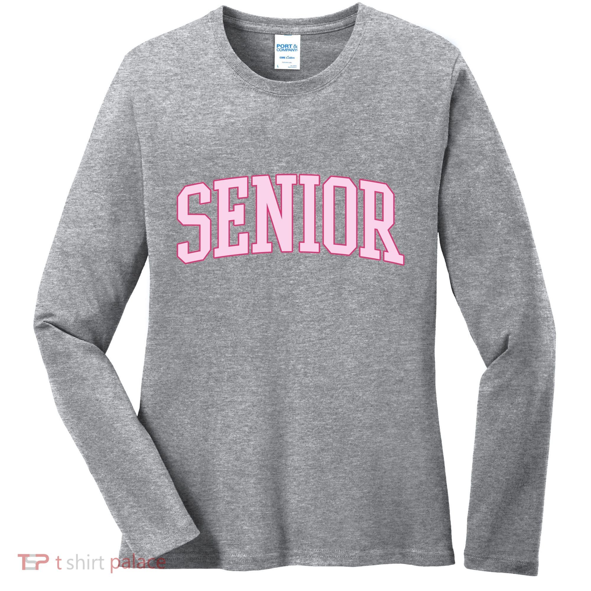 Senior Pink Retro Graduation Women's Long Sleeve Shirt