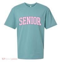 Senior Pink Retro Graduation Sueded Cloud Jersey T-Shirt thumb 0