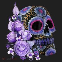 Sugar Purple Rose Skull Floral Tumbler thumb 3