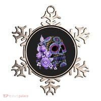 Sugar Purple Rose Skull Floral Ornament thumb 0