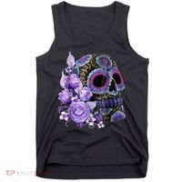 Sugar Purple Rose Skull Floral Tank Top thumb 0