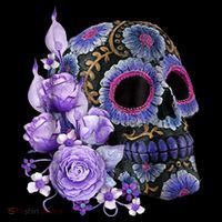Sugar Purple Rose Skull Floral Tank Top thumb 6