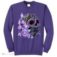 Sugar Purple Rose Skull Floral Sweatshirt thumb 0