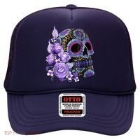 Sugar Purple Rose Skull Floral Hat thumb 0