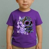 Sugar Purple Rose Skull Floral Toddler T-Shirt thumb 2