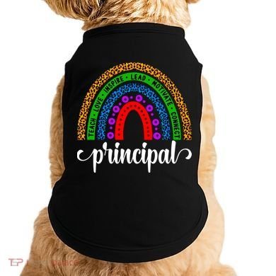 School Principal Rainbow Principal Week Funny Gift Doggie Tank